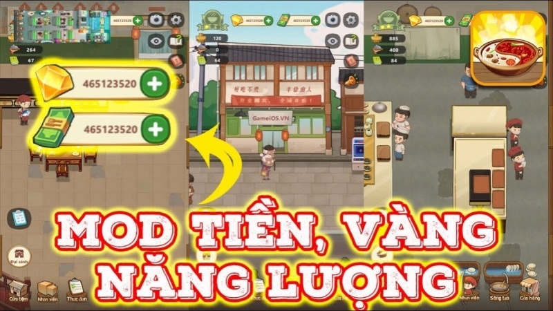 Tính năng Mod Tiệm Lẩu Đường Hạnh Phúc Modlmh.com